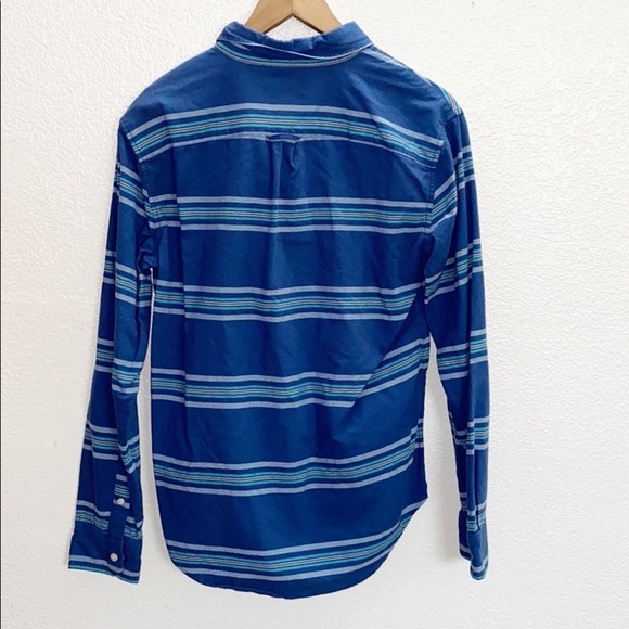 American Eagle Blue Striped Button Down Shirt - Picture 10 of 12